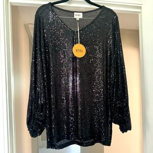 BiBi Black Sequins Top